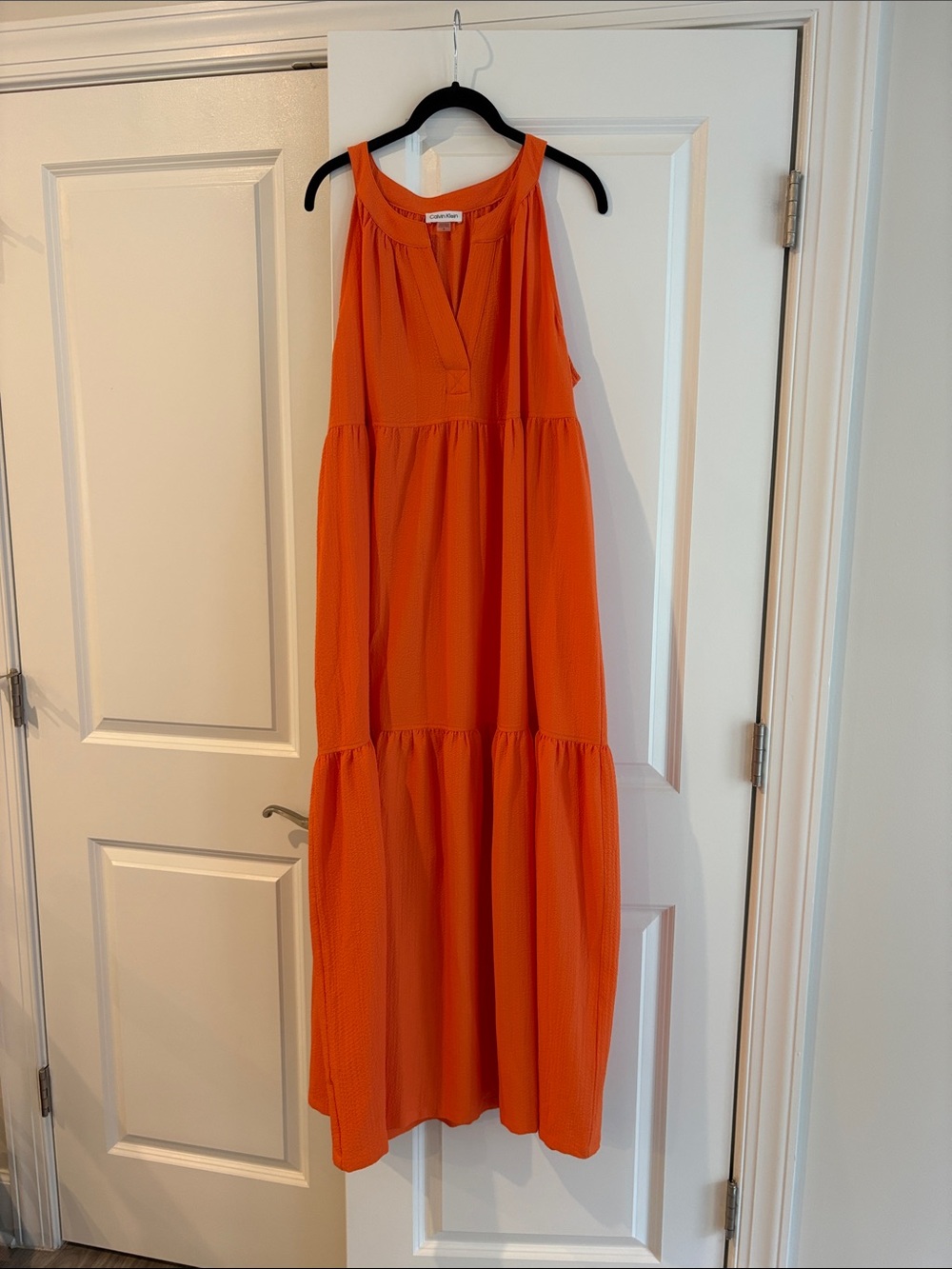 Calvin Klein Orange Tiered Maxi Dress